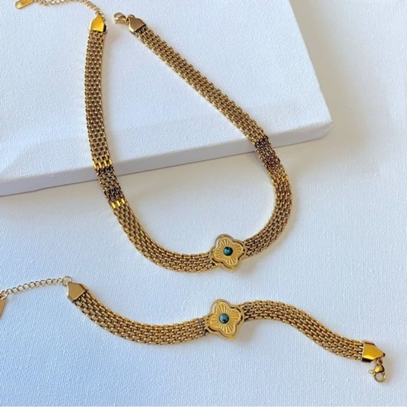 18K Gold Plated Coarse Chains Bracelet - Picture 6 of 9